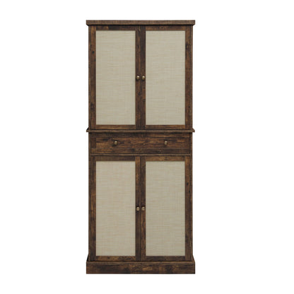 4 Door Storage Cabinet With 1 Drawer, With 4 Adjustable Inner Shelves