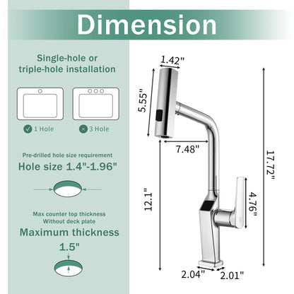 Touchless Kitchen Faucet With LED Display