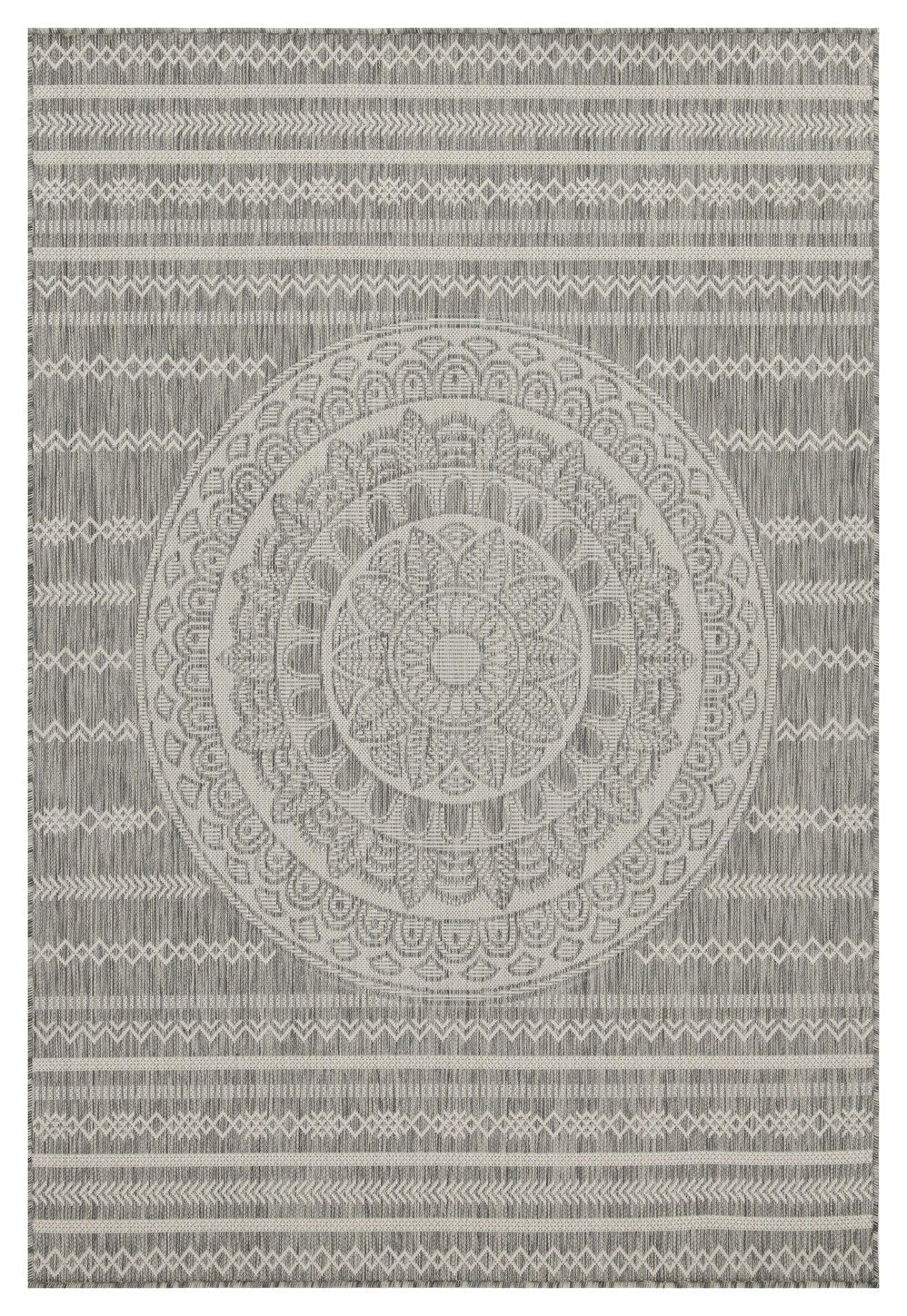 Sunshine - 5'3" X 7'3" Indoor, Outdoor Area Rug - Silver - Polypropylene
