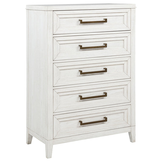 Inverness - 5 Drawer Bedroom Chest - White