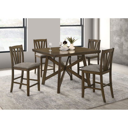 Maxine - 5 Piece Counter Height Dining Set - Brown