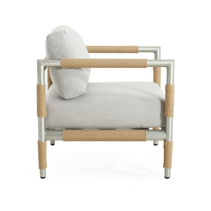 Oriana - Aluminum Outdoor Patio Armchair With Thick Cushions - Light Gray