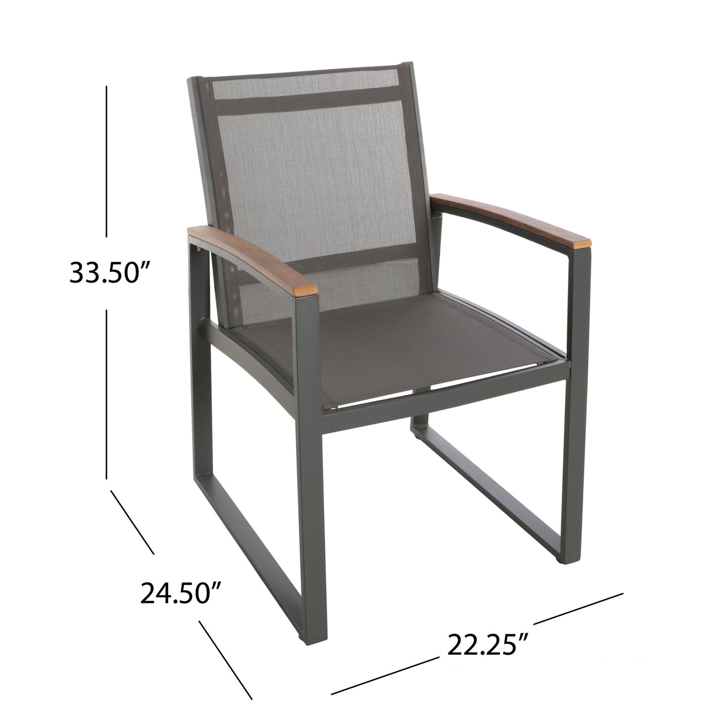 Aresha - Metal Outdoor Dining Armchair (Set of 2) - Gray