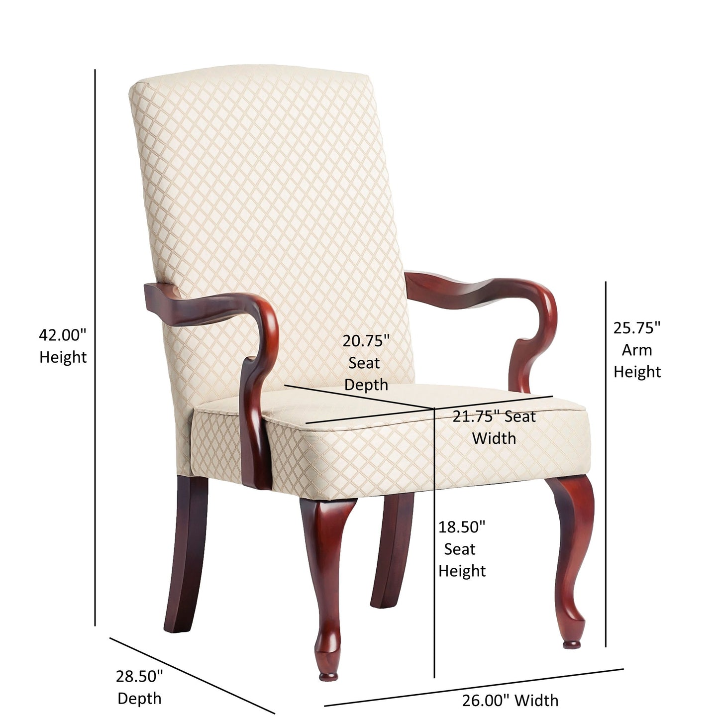 Delaney - Elegant Gooseneck Arm Chair With High Back