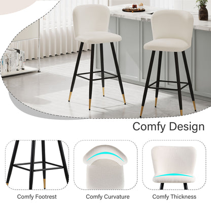 Modern Style Barstool, Tipped Ends, Suitable For Various Decoration Styles - White