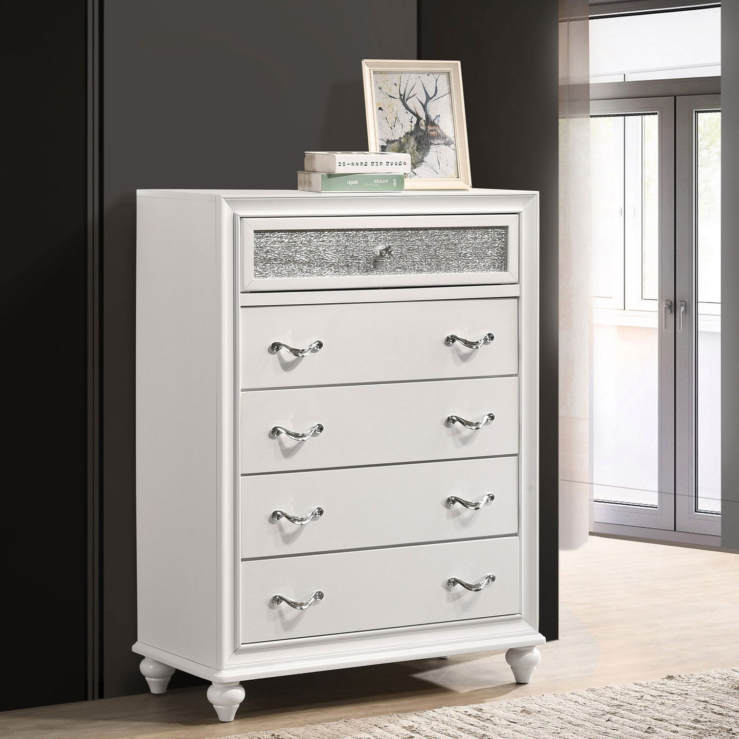 Randall - 5 Drawer Chest - White
