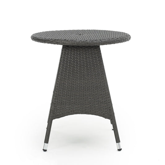 Outdoor Rattan Bistrotable With Surface Round - Gray