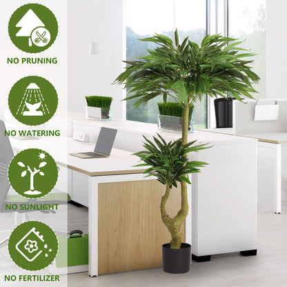 Artificial Dracaena Tree Indoor Faux ery Plant For Decoration, 150Cm - Green