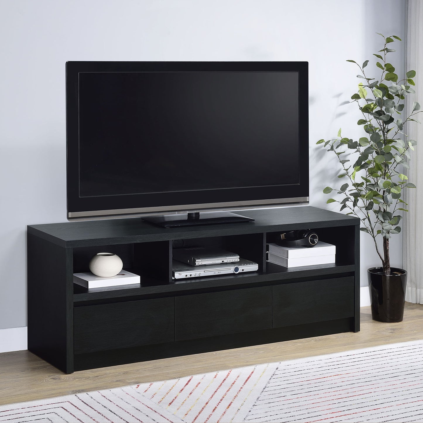O'Brien - 3 Drawer TV Stand Media Console - Black