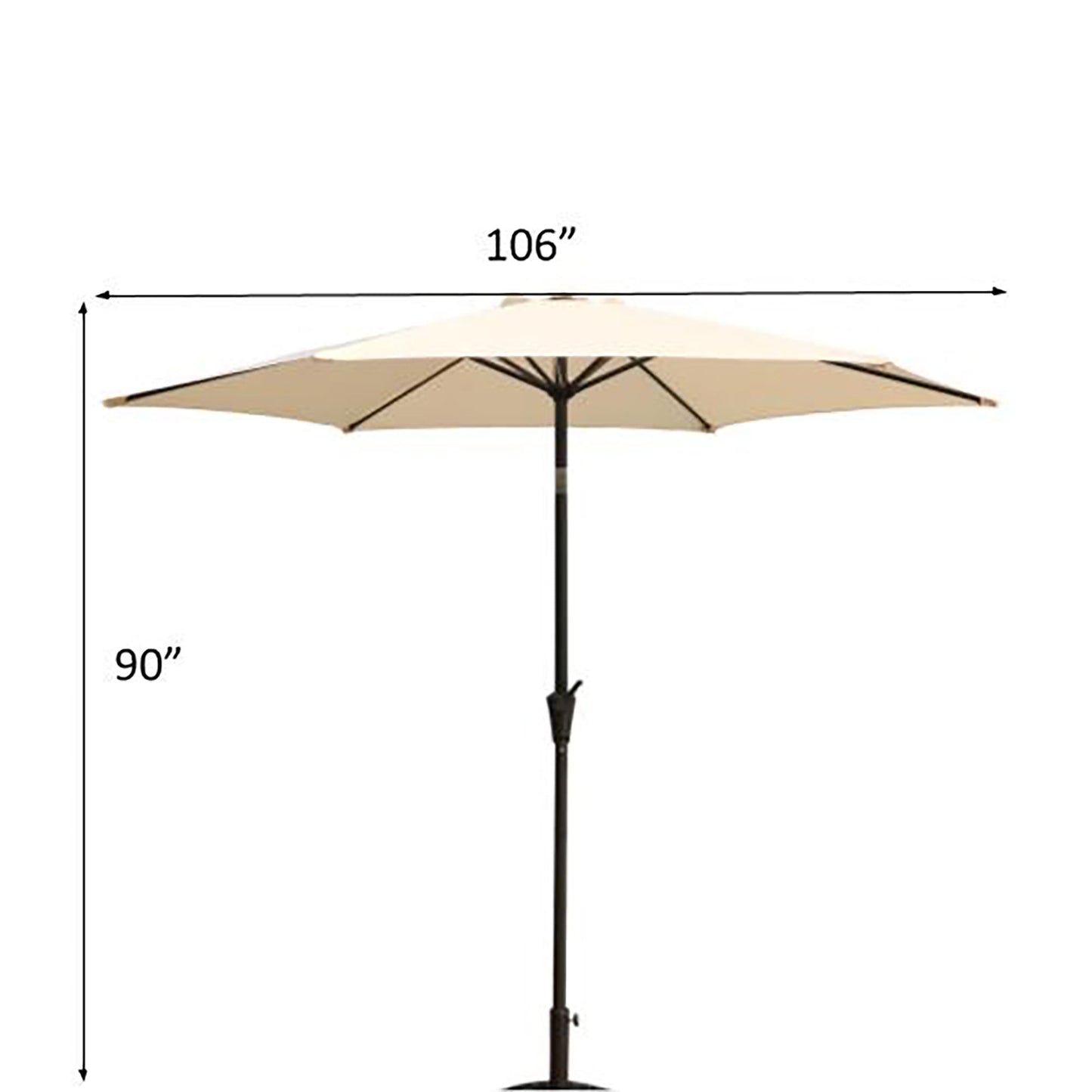 8.8' Outdoor Aluminum Patio Umbrella With 42 Pound Square Resin Umbrella Base