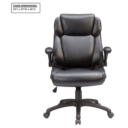 Modern Adjustable Office Chair Leather Upholstered Swivel Chair With Butterfly Mechanism Headrest - Gray