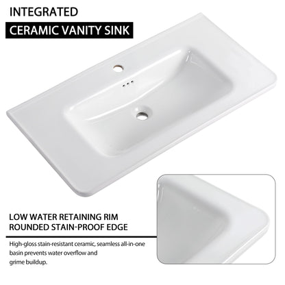 Freestanding Bathroom Vanity With Sink & 2 Soft Close Doors