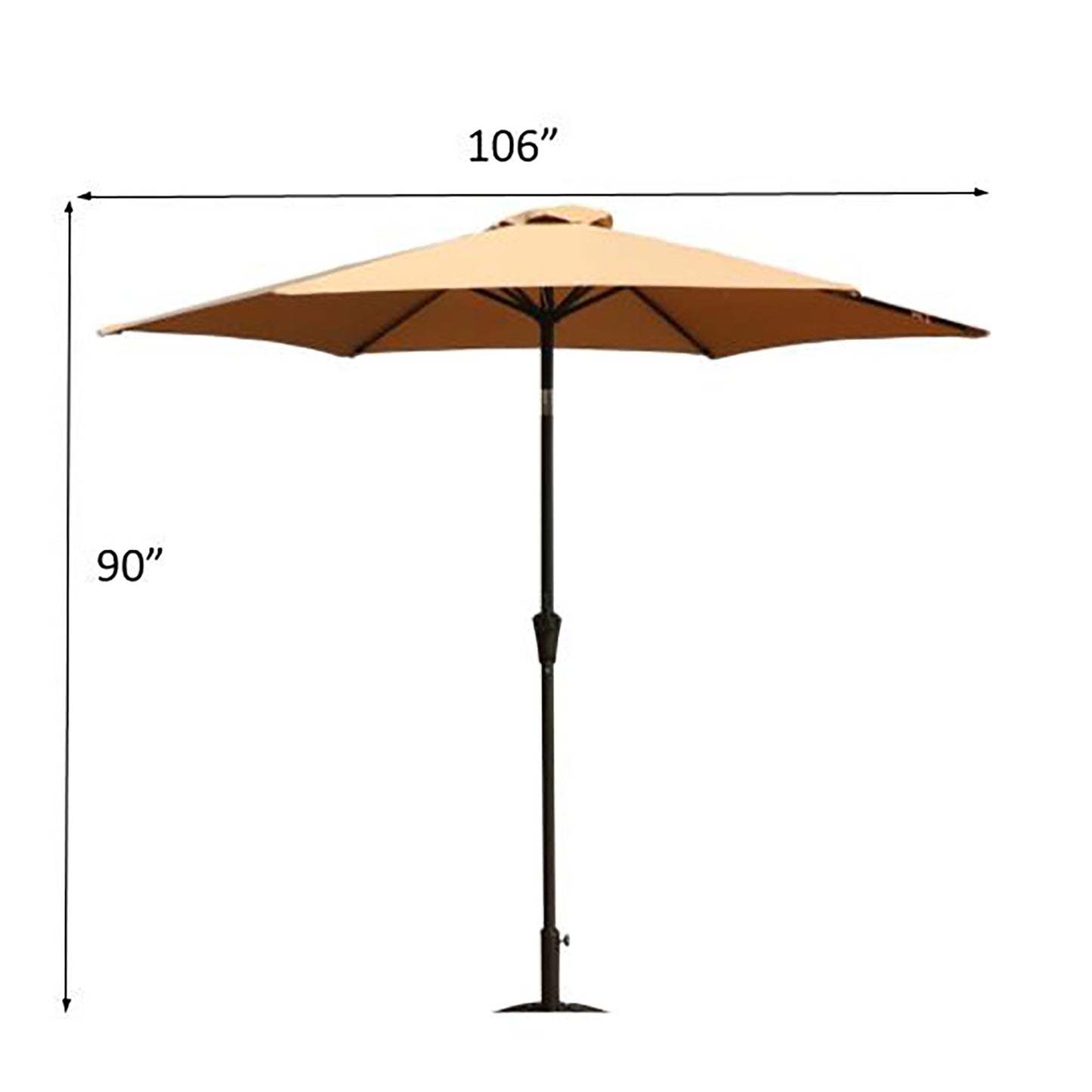 8.8' Outdoor Aluminum Patio Umbrella With 42 Pound Square Resin Umbrella Base