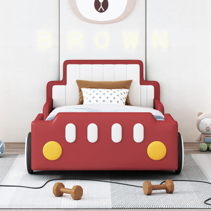 Race Car Shaped Platform Bed With Wheels
