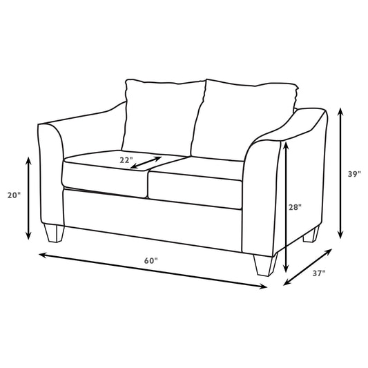 Alcazar - Arm Loveseat 2 Seater - Sand