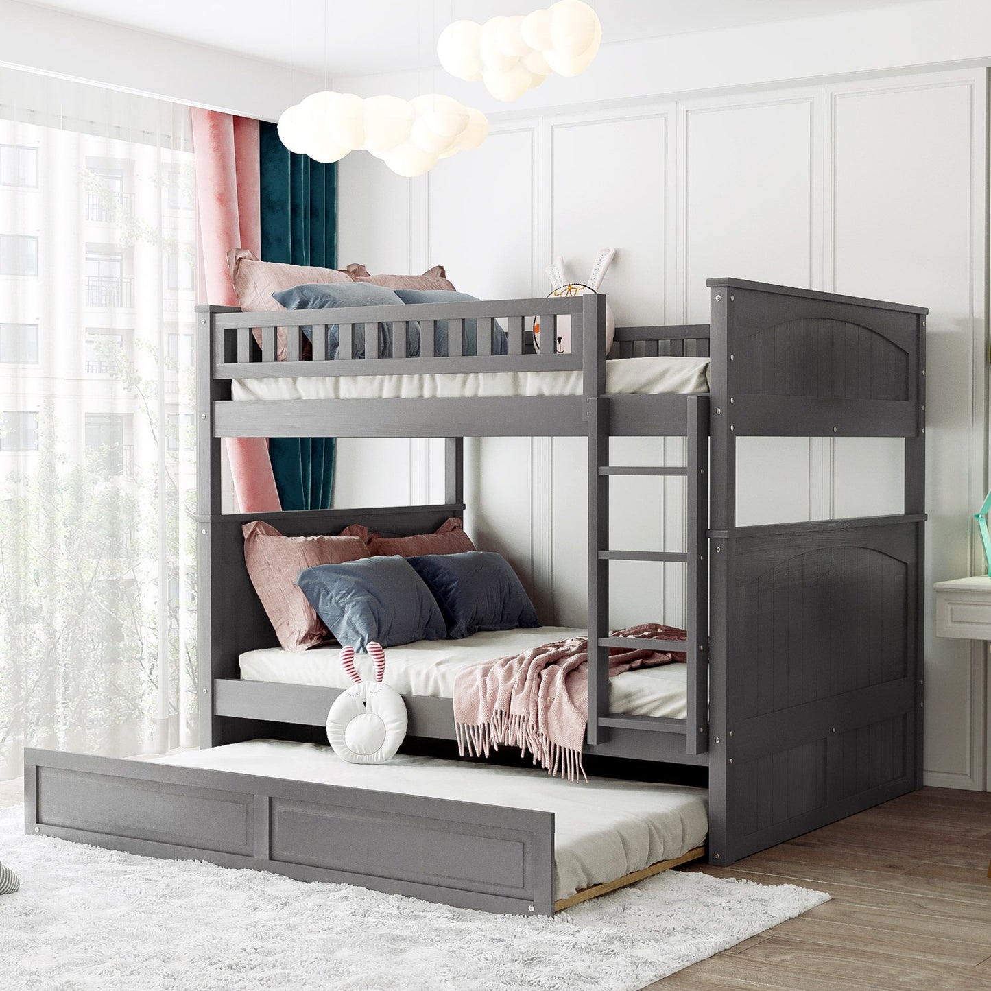Bunk Bed With Twin Size Trundle, Guardrails