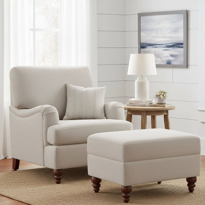 Candor - Chair And Ottoman Set - Beige