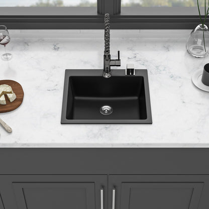 Quartz Kitchen Sink, Granite Composite, Drop In Sink With Durable Design