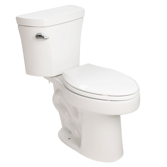 Gloss 2 Piece Toilet With 1.28 Gpf Tornado Flush, Rimless Bowl, Soft Closing Seat - Gloss White