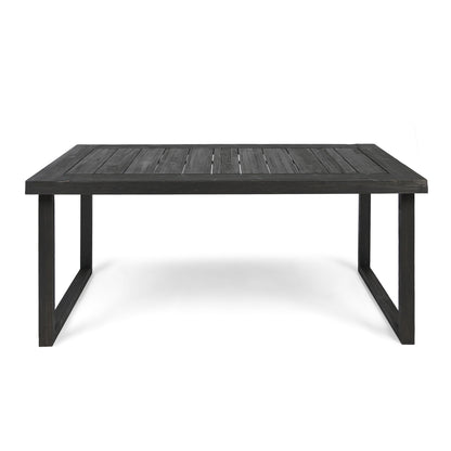 Outdoor Acacia Wood Dining Table, Sandblast Finish