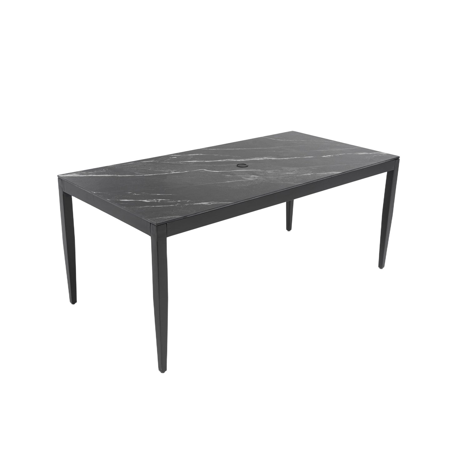 Outdoor Modern Patio Dining Table, Post Tapered Legs, Weatherproof & Rust Free