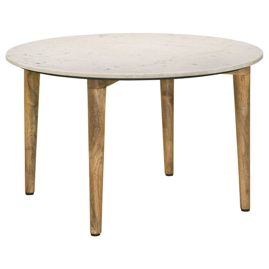 Leska - Round Coffee Table - White