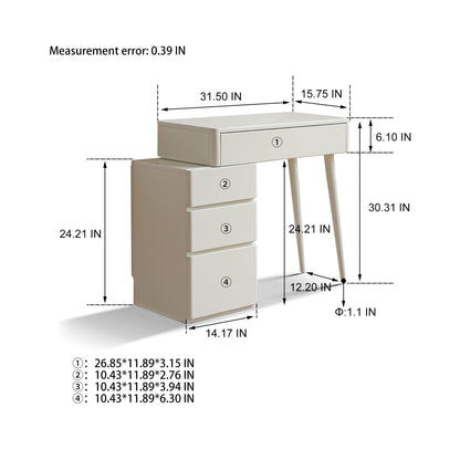 Table Dresser Without Mirror, Compact Dresser Accessories Storage Drawer - White