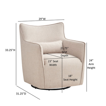 Ayla - Swivel Accent Chair With Matching Lumbar Pillow
