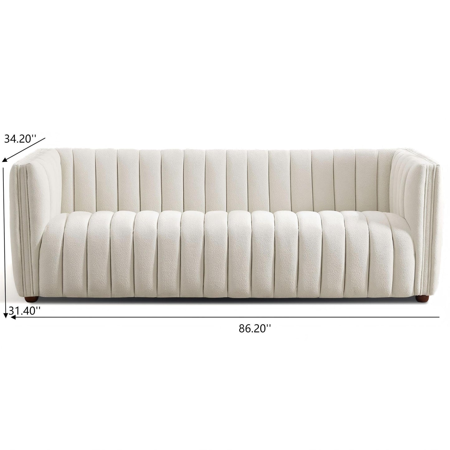 April - Mid-Century Modern Luxury Tight Back Boucle Couch