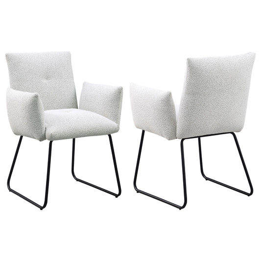 Donica - Upholstered Dining Arm Chair (Set of 2) - Light Gray