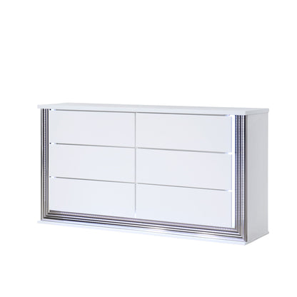 Moon - Smooth Dresser With LED - White
