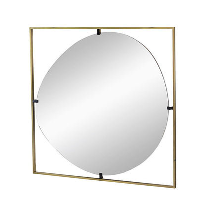 Poppy Mirror With Metal Frame Contemporary Design For Bathroom, Entryway Wall Decor
