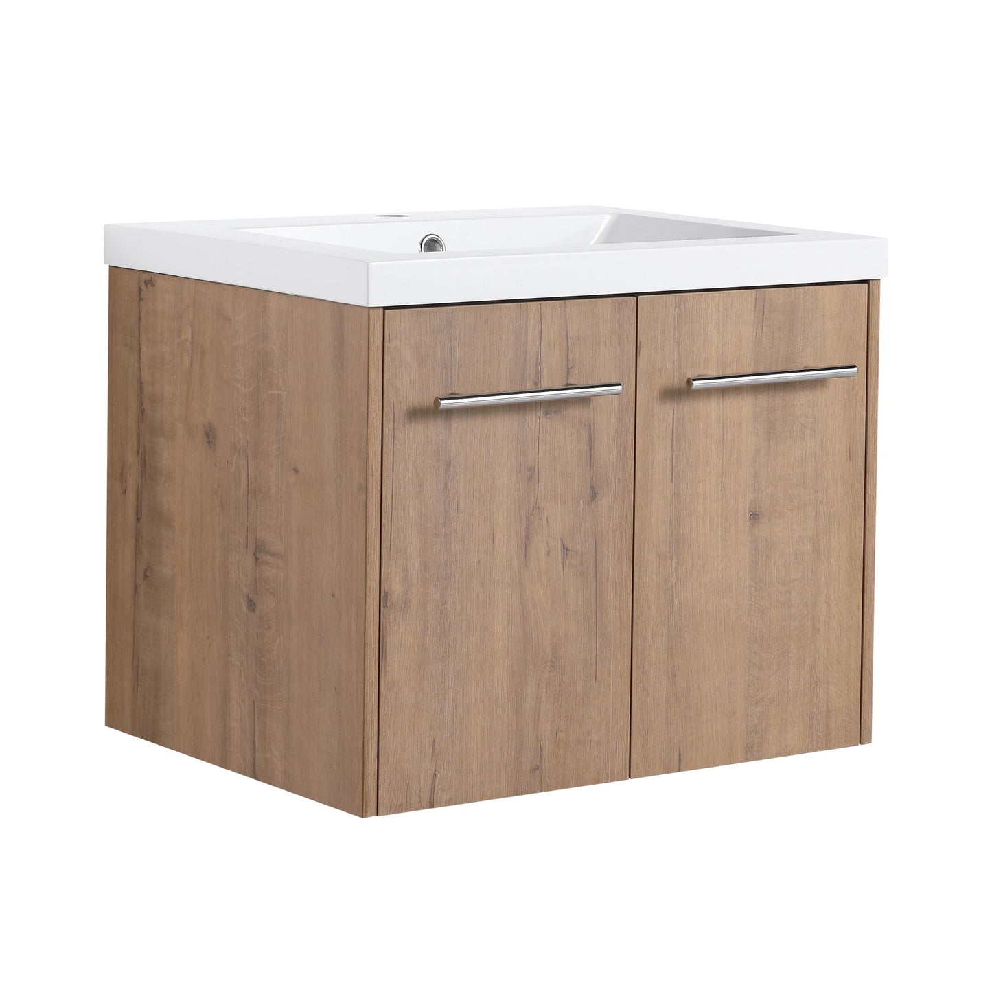 Modern Floating Bathroom Vanity With Resin Sink, Soft Close Doors