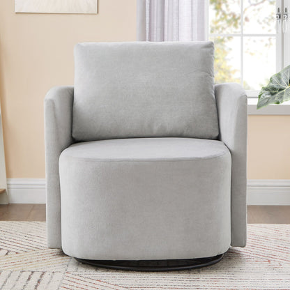 360° Modern Swivel Chair With Upholstered Curved Design
