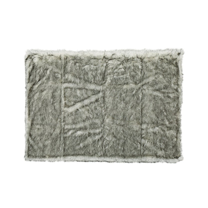 Luxury Throw Blanket With Streaks - Gray