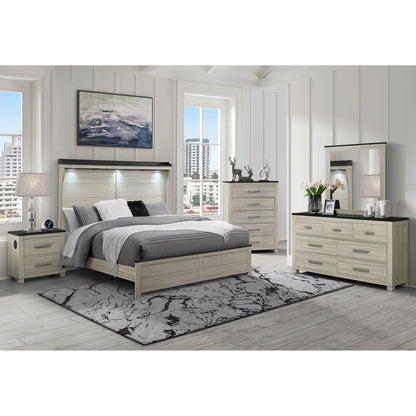 Augusta - Dresser, 7 Spacious Drawers, Block Feet - Beige Brown