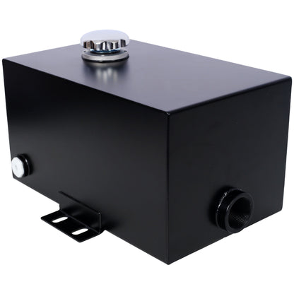 Heavy Duty 5 Gallon Steel Hydraulic Fluid Reservoir Tank With Mounting Foot, 14 Gauge - Black
