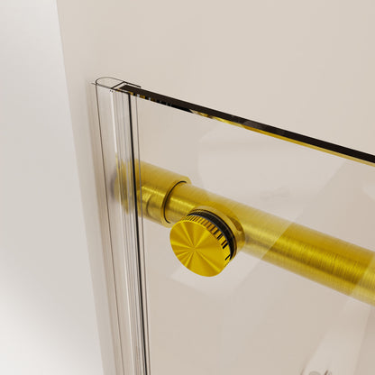 Frameless Single Sliding Soft Close Shower Doors, 5/16" Sgcc Tempered Glass