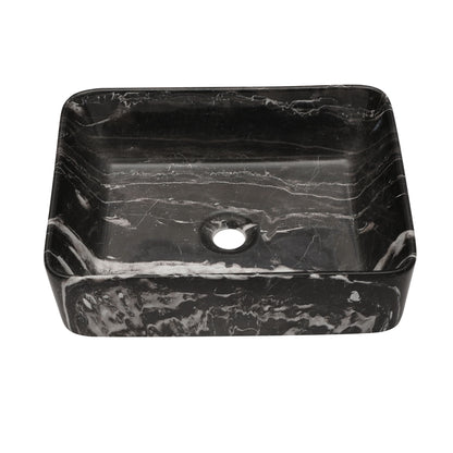 Rectangular Vessel Bathroom Sink - Black / Gray