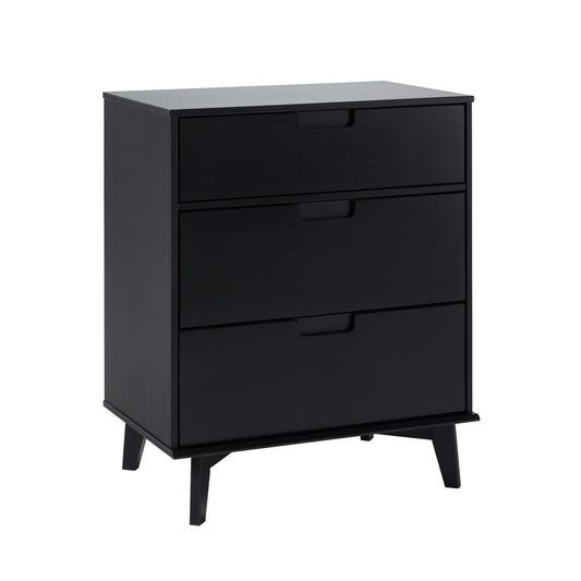 Mid Century Modern 3 Drawer Dresser - Black