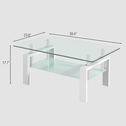 Tempered Glass Table With Storage
