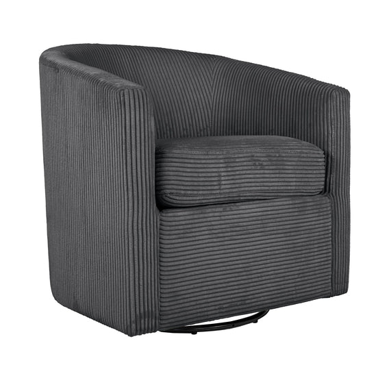 Swivel Accent Chair With U Backrest, Plush Cushion Living Room Furniture