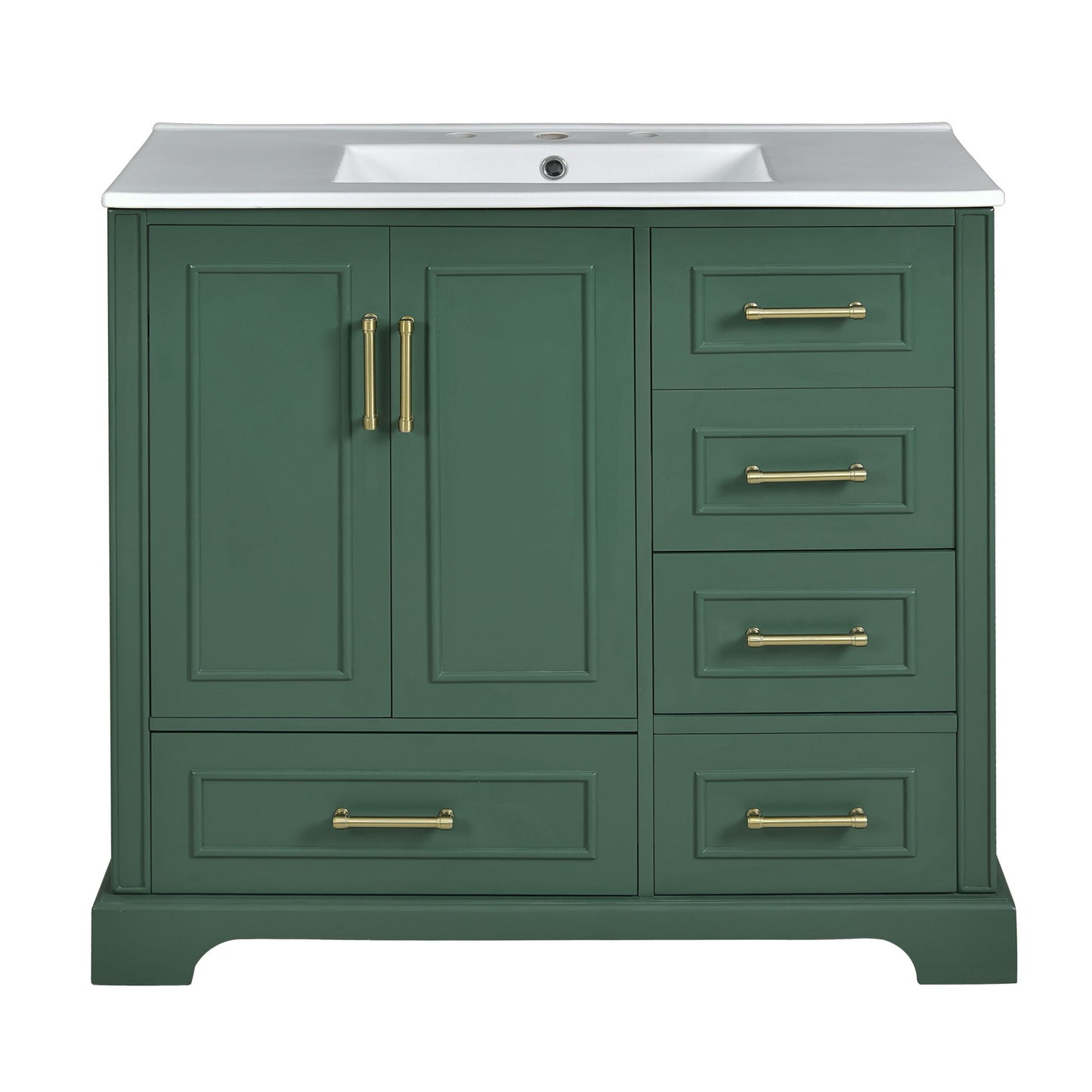 Traditional Bathroom Vanity With Soft Close Doors And Drawers