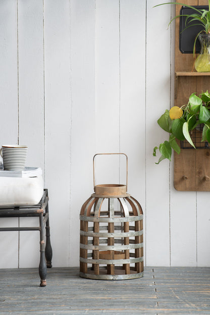 Decorative Lantern With Handle, Wooden Lantern For Indoor Outdoor, Home Garden Wedding