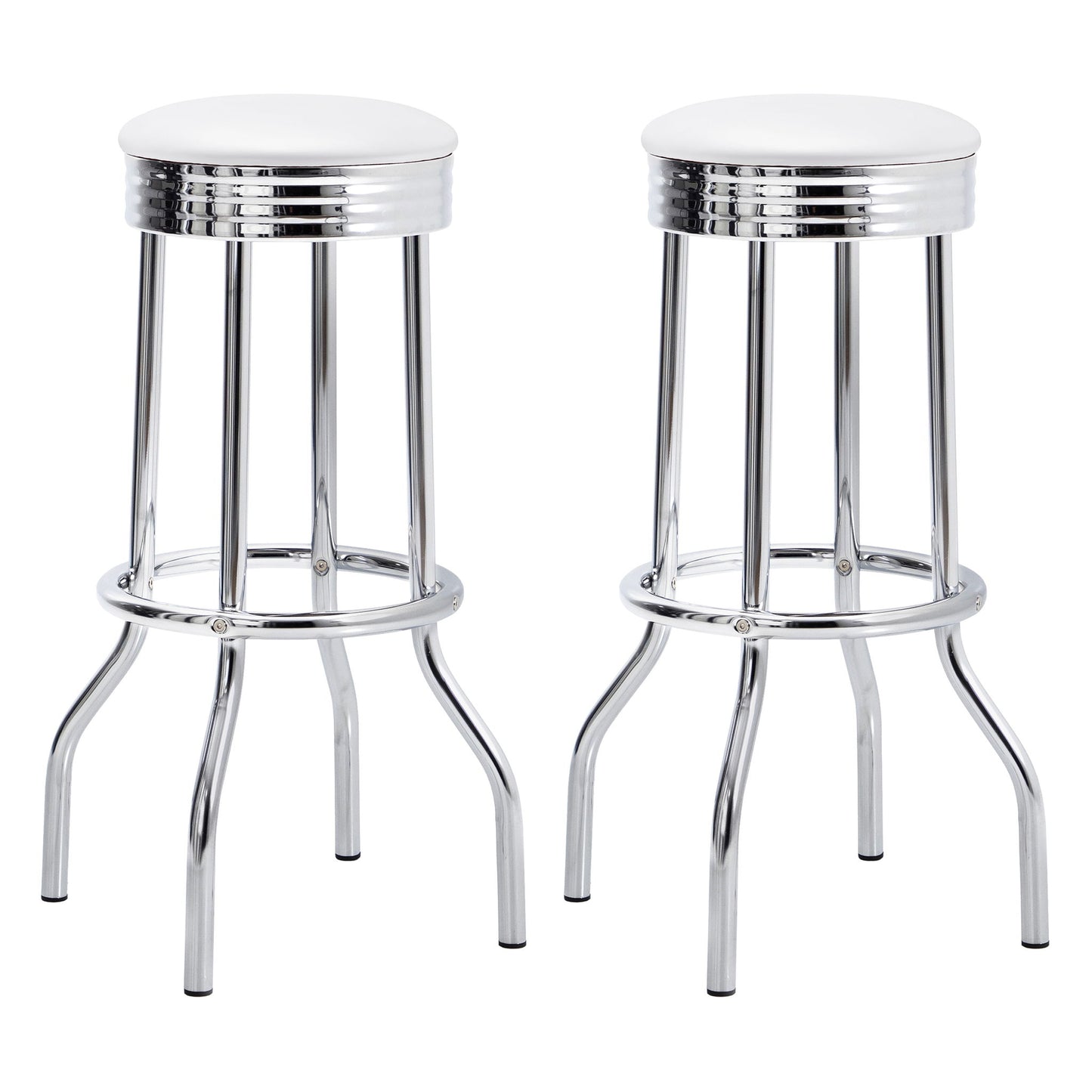 Midge - Upholstered Swivel Bar Stool (Set of 2) - White