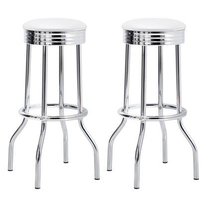 Midge - Upholstered Swivel Bar Stool (Set of 2) - White
