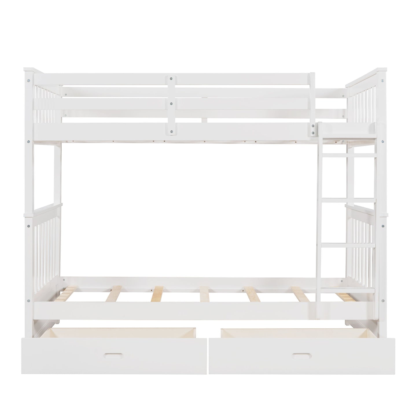 Bunk Bed With Ladders And 2 Storage Drawers