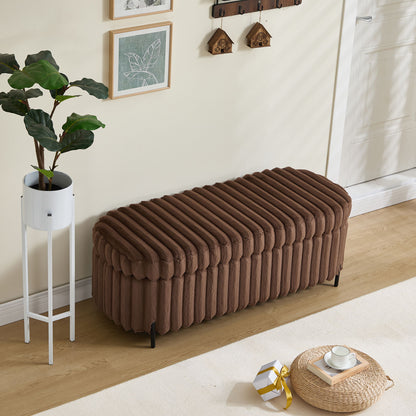 Flip Top Storage Bench With Metal Legs