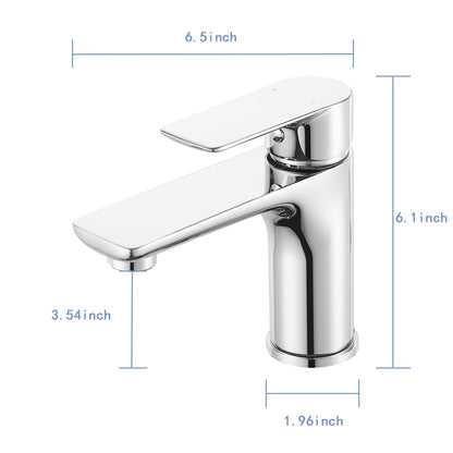 Single Handle Lavatory Basin Sink Faucet Brass Bathroom Faucet With Hot And Cold Water Control - Chrome
