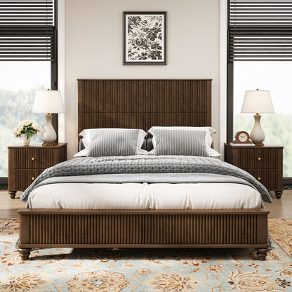 Platform Bed Frame With Tall Headboard